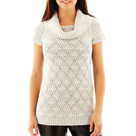 Worthington Gray Textured Cowl Neck Tunic Sweater - FINAL SALE *** PRICE IS FIRM - Picture 1 of 10